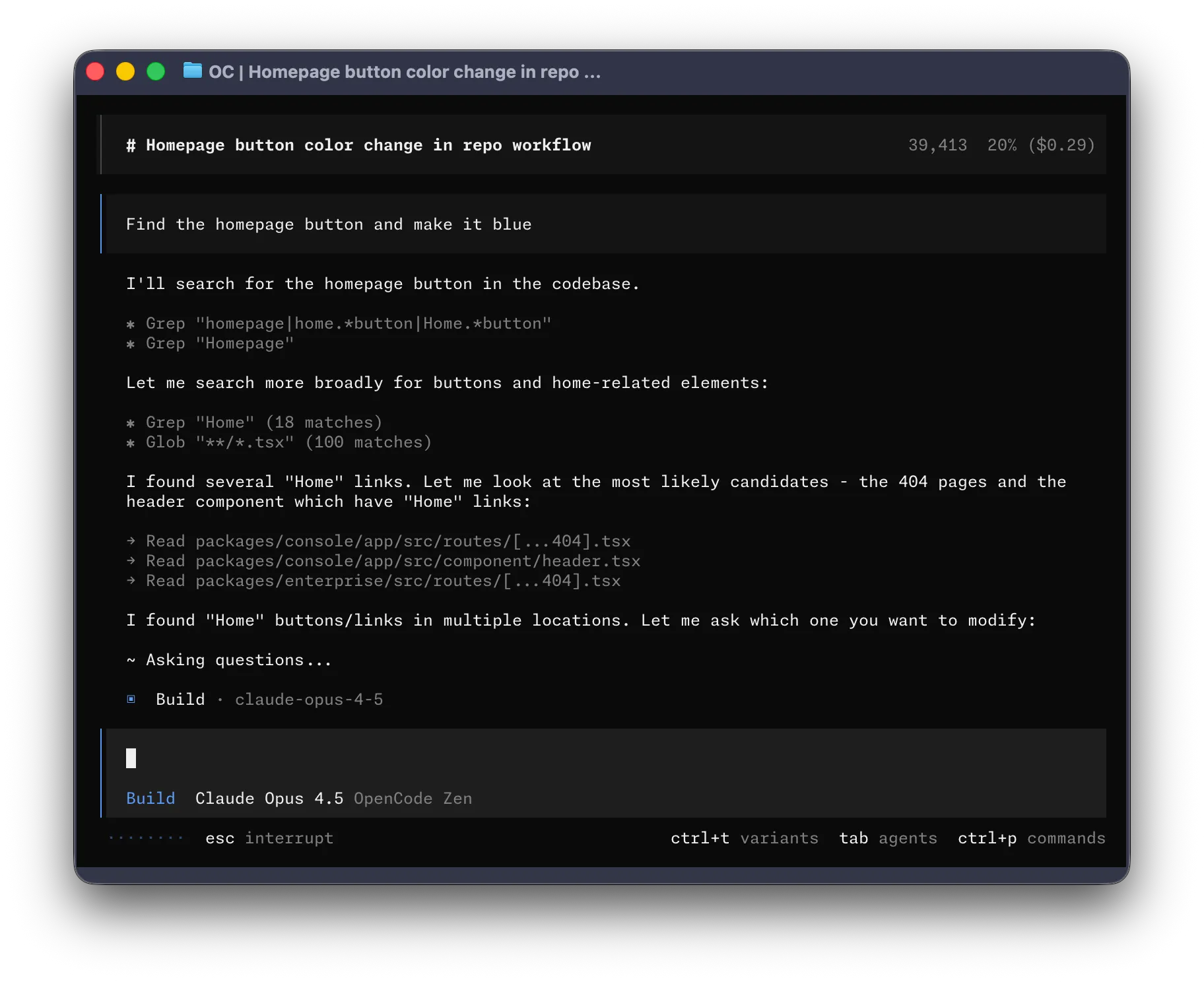 OpenCode Terminal UI — AI-assisted coding on the terminal